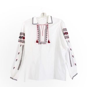 Vintage Traditional Ukrainian Embroidered Blouse